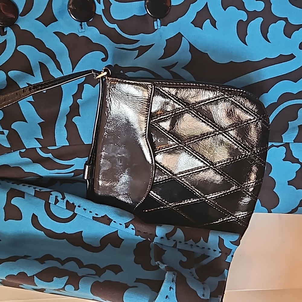 Jane Shilton Black Patent Leather Handbag/Shoulder Bag Vtg
